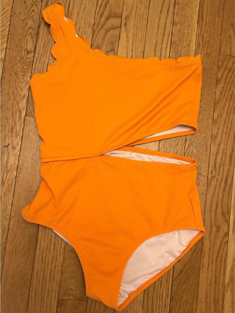 Girls Old Navy Orange Side Cut Out One Piece Swimsuit Size 16